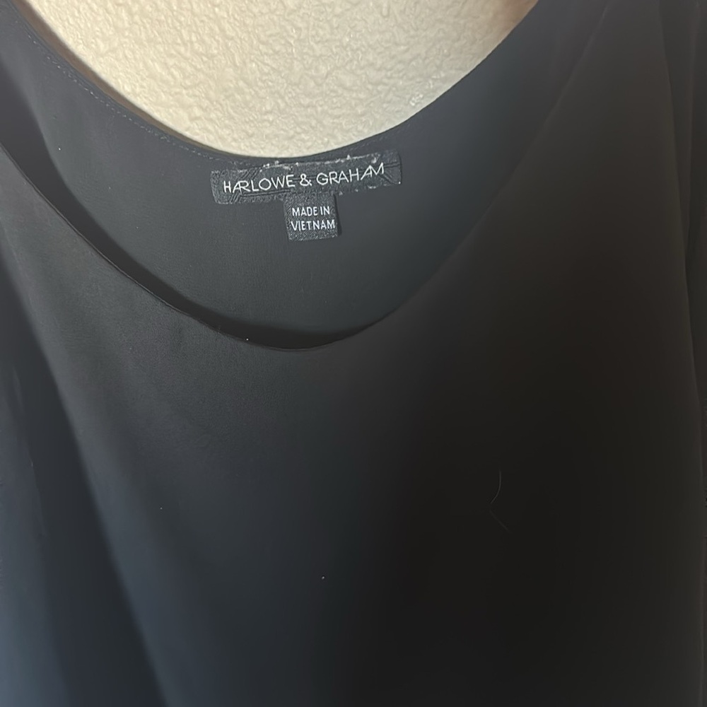HARLOWE AND GRAHAM BLACK TANK TOP - Picture 2 of 3